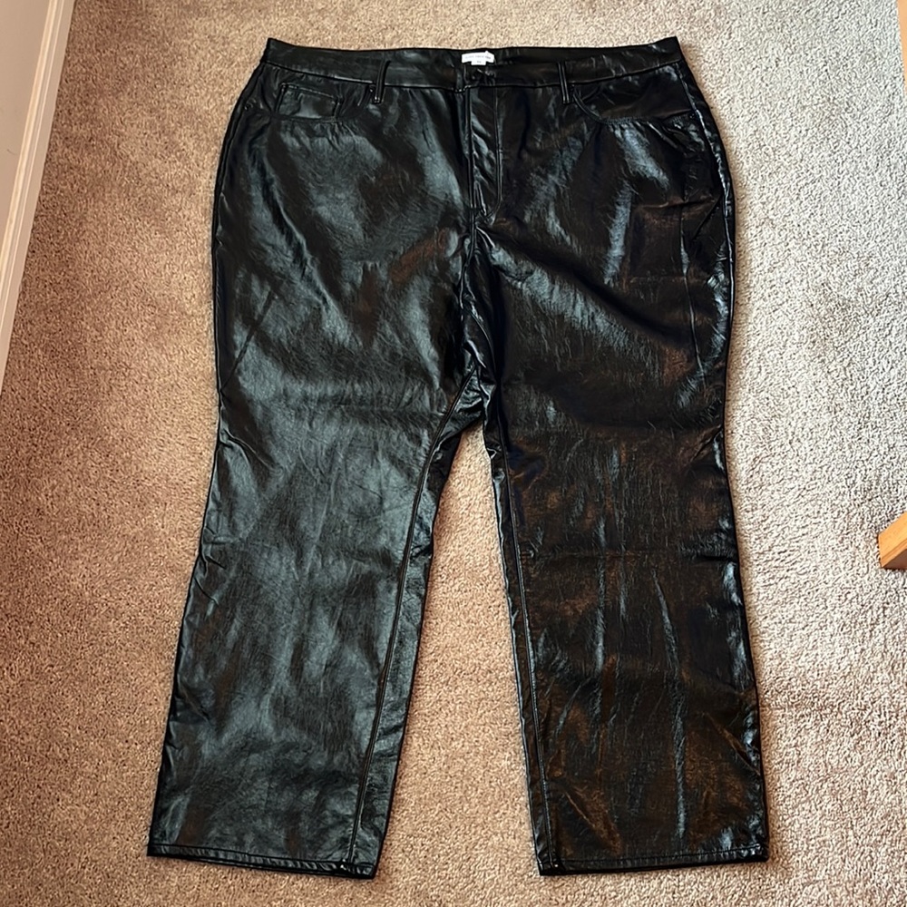 NWT Good American Good ‘90’s Vinyl Pants - Picture 2 of 13